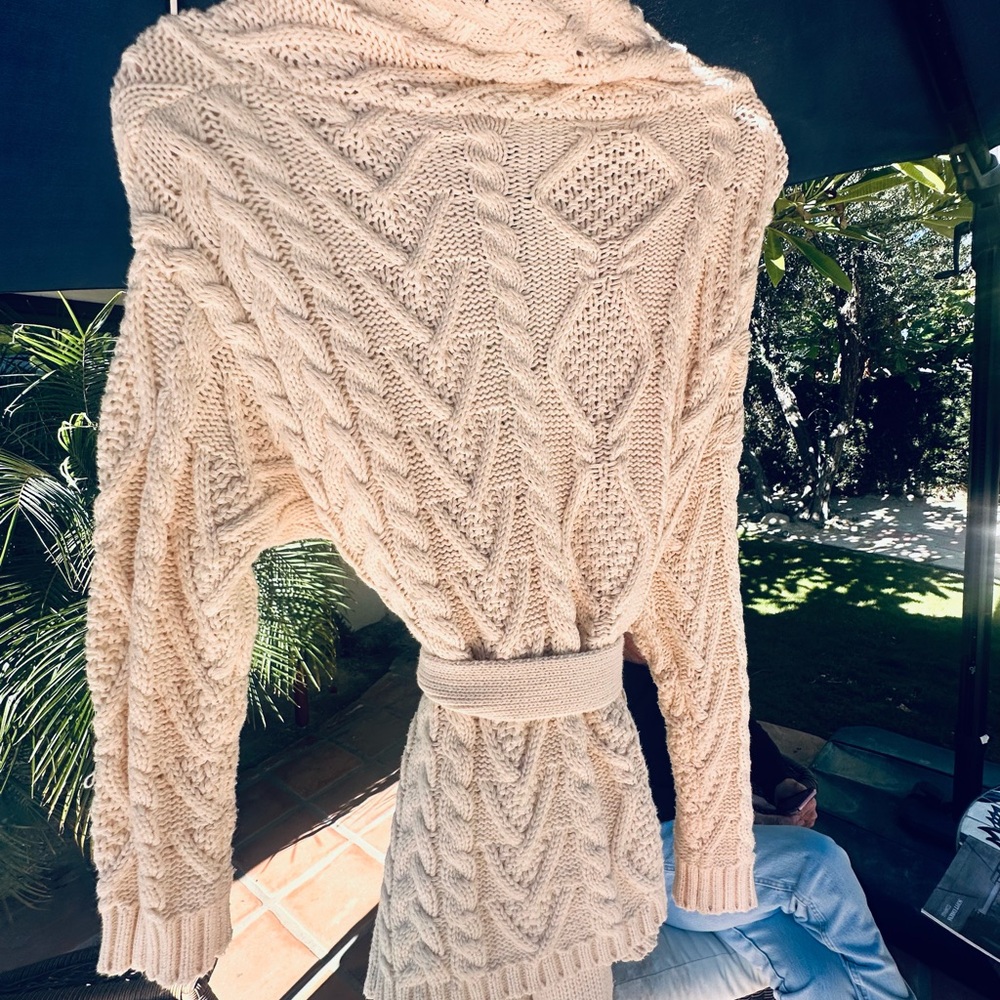 Black label Ralph Lauren Cream Cable Knit  Cardigan Sweater Jacket - Picture 2 of 4